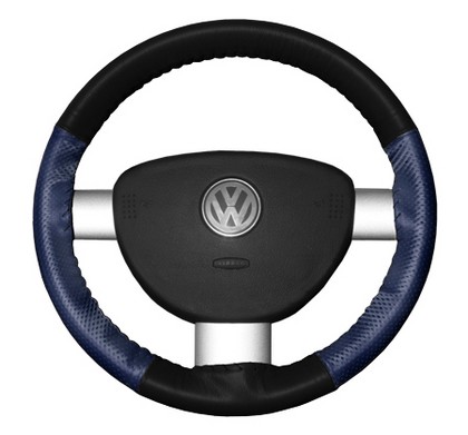 Wheelskins Steering Wheel Cover - EuroPerf, Perforated Sides (Black Top / Blue Sides)