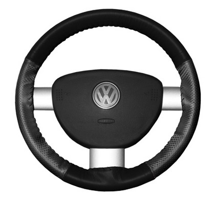 Wheelskins Steering Wheel Cover - EuroPerf, Perforated Sides (Black Top / Charcoal Sides)