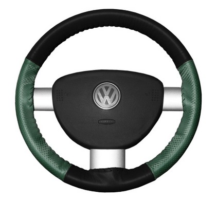 Wheelskins Steering Wheel Cover - EuroPerf, Perforated Sides (Black Top / Green Sides)