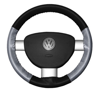 Wheelskins Steering Wheel Cover - EuroPerf, Perforated Sides (Black Top / Grey Sides)