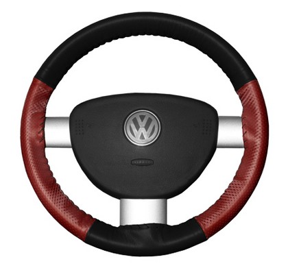 Wheelskins Steering Wheel Cover - EuroPerf, Perforated Sides (Black Top / Red Sides)