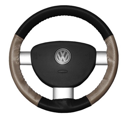 Wheelskins Steering Wheel Cover - EuroPerf, Perforated Sides (Black Top / Sand Sides)