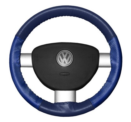 Wheelskins Steering Wheel Cover - EuroPerf, Perforated Sides (Blue Top / Cobalt Sides)