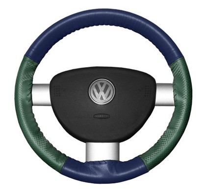 Wheelskins Steering Wheel Cover - EuroPerf, Perforated Sides (Blue Top / Green Sides)