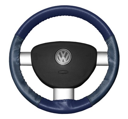 Wheelskins Steering Wheel Cover - EuroPerf, Perforated Sides (Blue Top / Sea Blue Sides)