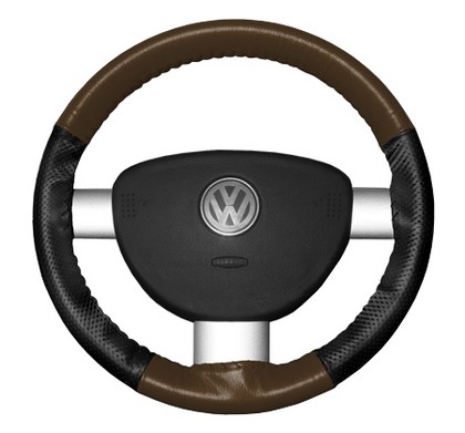 Wheelskins Steering Wheel Cover - EuroPerf, Perforated Sides (Brown Top / Black Sides)