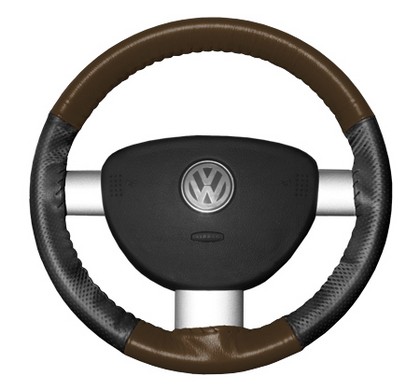 Wheelskins Steering Wheel Cover - EuroPerf, Perforated Sides (Brown Top / Charcoal Sides)