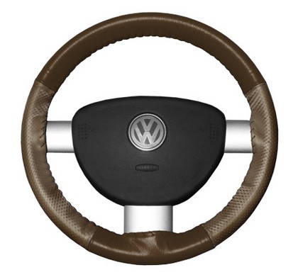 Wheelskins Steering Wheel Cover - EuroPerf, Perforated Sides (Brown Top / Oak Sides)