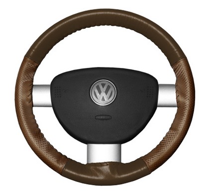 Wheelskins Steering Wheel Cover - EuroPerf, Perforated Sides (Brown Top / Tan Sides)