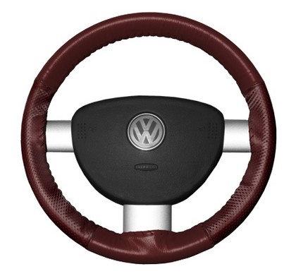 Wheelskins Steering Wheel Cover - EuroPerf, Perforated Sides (Burgundy)