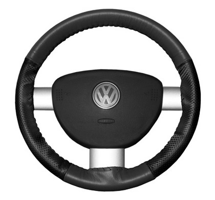 Wheelskins Steering Wheel Cover - EuroPerf, Perforated Sides (Charcoal Top / Black Sides