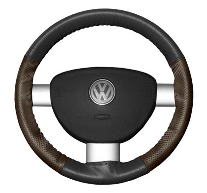 Wheelskins Steering Wheel Cover - EuroPerf, Perforated Sides (Charcoal Top / Brown Sides)