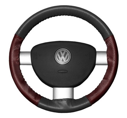 Wheelskins Steering Wheel Cover - EuroPerf, Perforated Sides (Charcoal Top / Burgundy Sides)