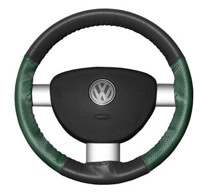 Wheelskins Steering Wheel Cover - EuroPerf, Perforated Sides (Charcoal Top / Green Sides)