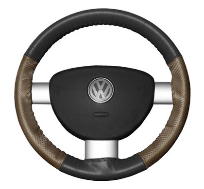 Wheelskins Steering Wheel Cover - EuroPerf, Perforated Sides (Charcoal Top / Oak Sides)