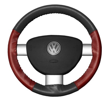 Wheelskins Steering Wheel Cover - EuroPerf, Perforated Sides (Charcoal Top / Red Sides)