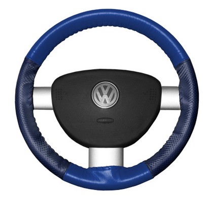 Wheelskins Steering Wheel Cover - EuroPerf, Perforated Sides (Cobalt Top / Blue Sides)