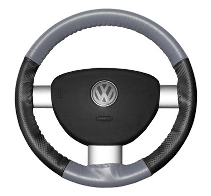 Wheelskins Steering Wheel Cover - EuroPerf, Perforated Sides (Grey Top / Charcoal Sides)