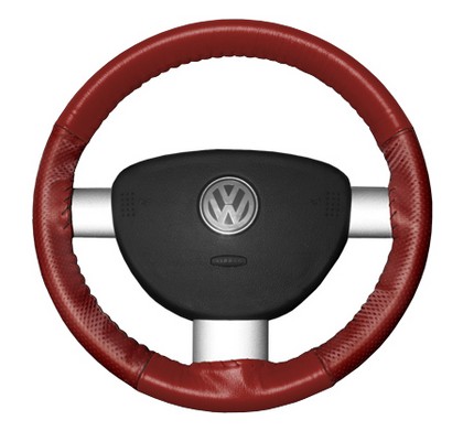 Wheelskins Steering Wheel Cover - EuroPerf, Perforated Sides (Red)