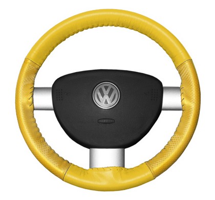 Wheelskins Steering Wheel Cover - EuroPerf, Perforated Sides (Yellow)