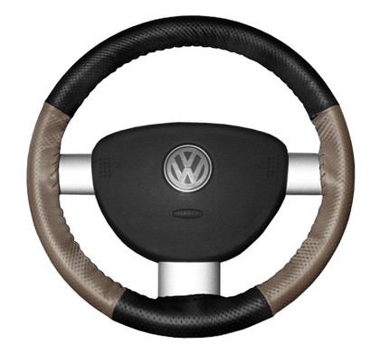 Wheelskins Steering Wheel Cover - EuroPerf, Perforated All Around (Black Top / Sand Sides)