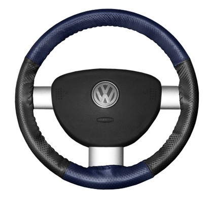 Wheelskins Steering Wheel Cover - EuroPerf, Perforated All Around (Blue Top / Charcoal Sides)