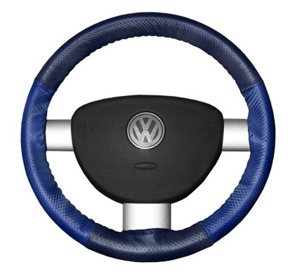 Wheelskins Steering Wheel Cover - EuroPerf, Perforated All Around (Blue Top / Cobalt Sides)