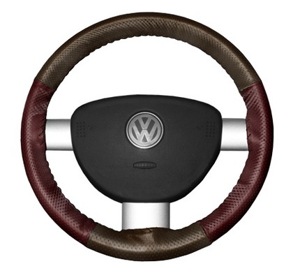 Wheelskins Steering Wheel Cover - EuroPerf, Perforated All Around (Brown Top / Burgundy Sides)