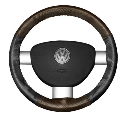 Wheelskins Steering Wheel Cover - EuroPerf, Perforated All Around (Brown Top / Charcoal Sides)