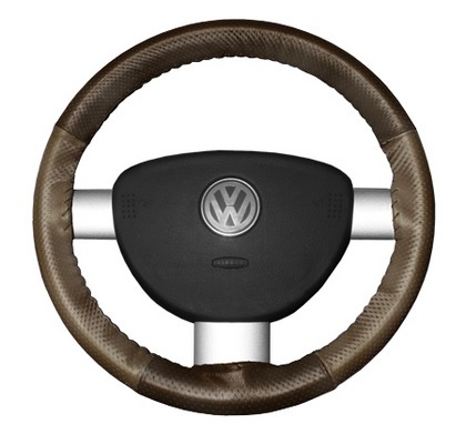 Wheelskins Steering Wheel Cover - EuroPerf, Perforated All Around (Brown Top / Oak Sides)