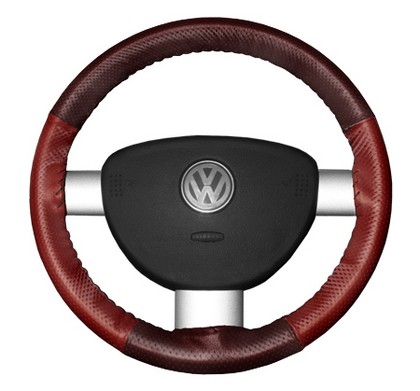 Wheelskins Steering Wheel Cover - EuroPerf, Perforated All Around (Burgundy Top / Red Sides)