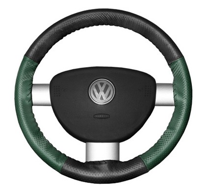 Wheelskins Steering Wheel Cover - EuroPerf, Perforated All Around (Charcoal Top / Green Sides)