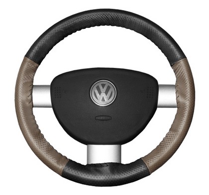 Wheelskins Steering Wheel Cover - EuroPerf, Perforated All Around (Charcoal Top / Sand Sides)