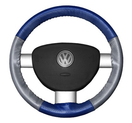 Wheelskins Steering Wheel Cover - EuroPerf, Perforated All Around (Cobalt Top / Grey Sides)