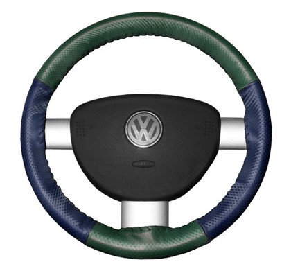 Wheelskins Steering Wheel Cover - EuroPerf, Perforated All Around (Green Top / Blue Sides)