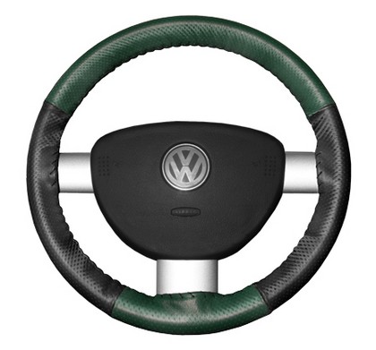 Wheelskins Steering Wheel Cover - EuroPerf, Perforated All Around (Green Top / Charcoal Sides)