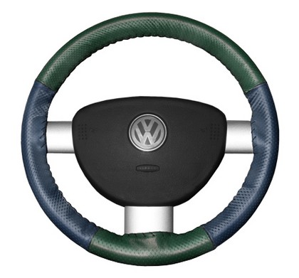 Wheelskins Steering Wheel Cover - EuroPerf, Perforated All Around (Green Top / Sea Blue Sides)