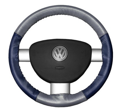 Wheelskins Steering Wheel Cover - EuroPerf, Perforated All Around (Grey Top / Blue Sides)