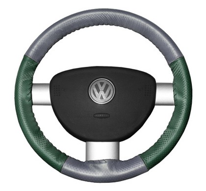 Wheelskins Steering Wheel Cover - EuroPerf, Perforated All Around (Grey Top / Green Sides)