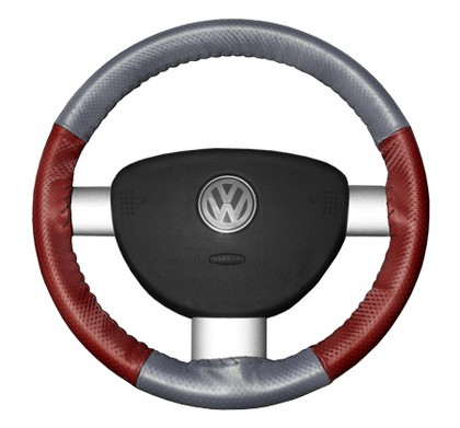 Wheelskins Steering Wheel Cover - EuroPerf, Perforated All Around (Grey Top / Red Sides)