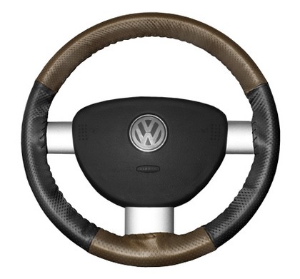 Wheelskins Steering Wheel Cover - EuroPerf, Perforated All Around (Oak Top / Charcoal Sides)