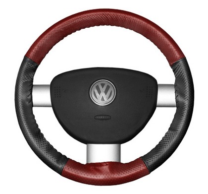 Wheelskins Steering Wheel Cover - EuroPerf, Perforated All Around (Red Top / Charcoal Sides)