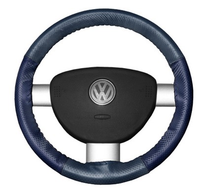 Wheelskins Steering Wheel Cover - EuroPerf, Perforated All Around (Sea Blue Top / Blue Sides)