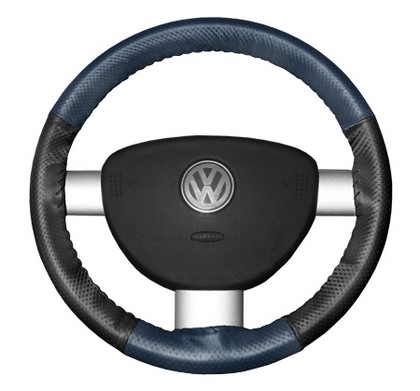 Wheelskins Steering Wheel Cover - EuroPerf, Perforated All Around (Sea Blue Top / Charcoal Sides)