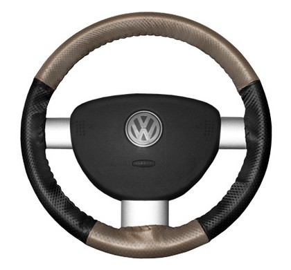 Wheelskins Steering Wheel Cover - EuroPerf, Perforated All Around (Sand Top / Black Sides)