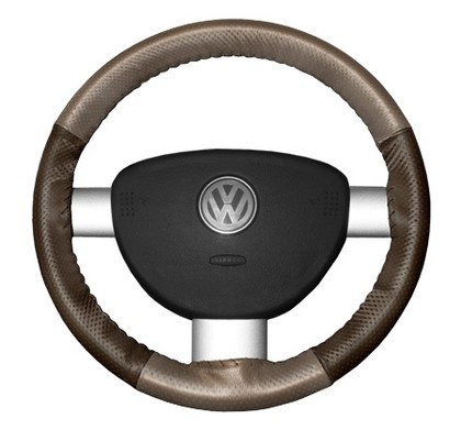 Wheelskins Steering Wheel Cover - EuroPerf, Perforated All Around (Sand Top / Brown Sides)