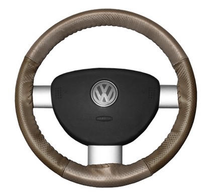 Wheelskins Steering Wheel Cover - EuroPerf, Perforated All Around (Sand Top / Oak Sides)