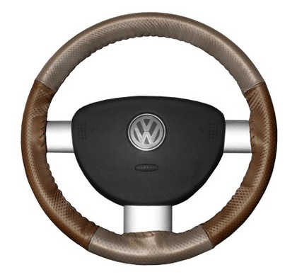 Wheelskins Steering Wheel Cover - EuroPerf, Perforated All Around (Sand Top / Tan Sides)