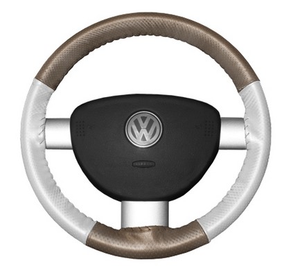 Wheelskins Steering Wheel Cover - EuroPerf, Perforated All Around (Sand Top / White Sides)