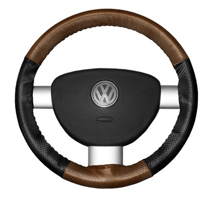 Wheelskins Steering Wheel Cover - EuroPerf, Perforated All Around (Tan Top / Black Sides)